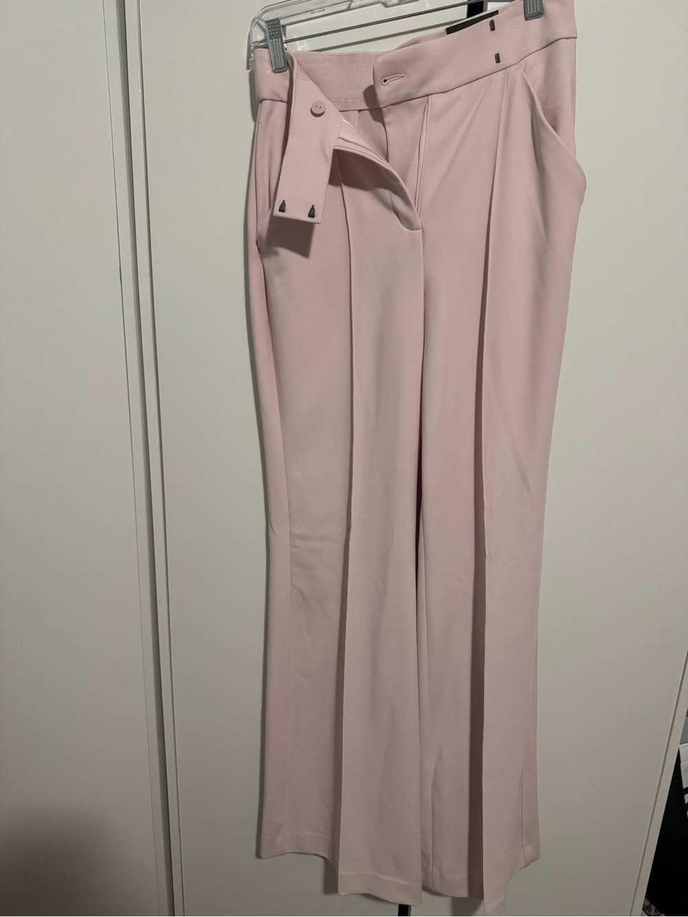 Express Pale Pink High-Waist Wide-Leg Trousers